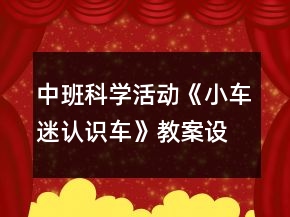中班科學(xué)活動(dòng)《小車迷認(rèn)識(shí)車》教案設(shè)計(jì)反思