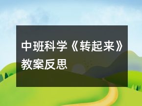 中班科學(xué)《轉(zhuǎn)起來(lái)》教案反思