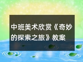 中班美術(shù)欣賞《奇妙的探索之旅》教案反思