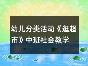幼兒分類活動《逛超市》中班社會教學(xué)設(shè)計