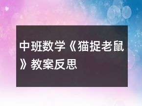 中班數(shù)學(xué)《貓捉老鼠》教案反思