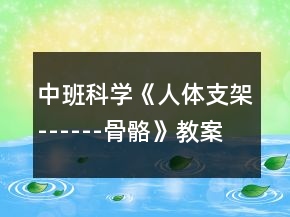 中班科學《人體支架------骨骼》教案反思