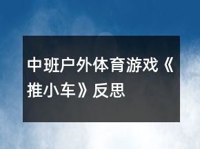 中班戶外體育游戲《推小車》反思