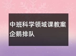 中班科學(xué)領(lǐng)域課教案：企鵝排隊(duì)