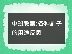 中班教案:各種刷子的用途反思