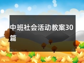 中班社會活動教案30篇