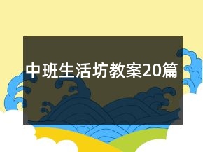 中班生活坊教案20篇