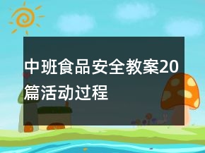 中班食品安全教案20篇活動(dòng)過程