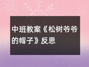 中班教案《松樹爺爺的帽子》反思