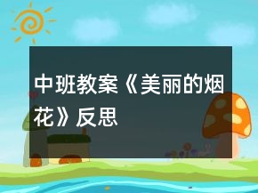 中班教案《美麗的煙花》反思