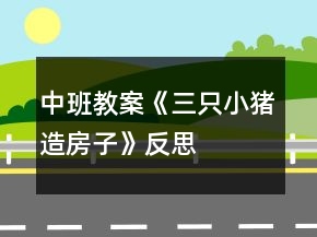 中班教案《三只小豬造房子》反思