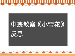 中班教案《小雪花》反思
