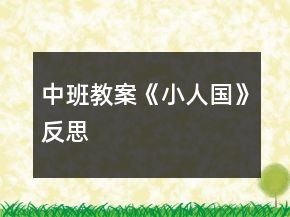 中班教案《小人國(guó)》反思