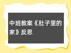 中班教案《肚子里的家》反思