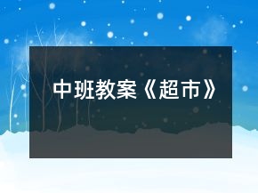 中班教案《超市》