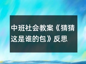 中班社會(huì)教案《猜猜這是誰(shuí)的包》反思