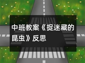 中班教案《捉迷藏的昆蟲》反思