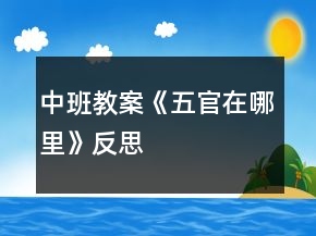 中班教案《五官在哪里》反思