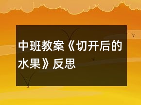 中班教案《切開(kāi)后的水果》反思