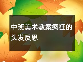 中班美術(shù)教案：瘋狂的頭發(fā)反思