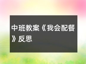 中班教案《我會配餐》反思