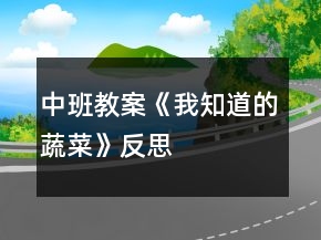 中班教案《我知道的蔬菜》反思