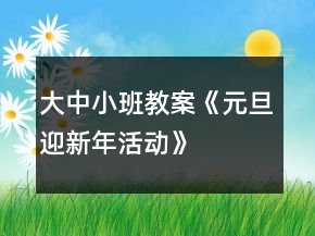 大中小班教案《元旦迎新年活動》
