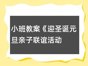 小班教案《迎圣誕、元旦親子聯(lián)誼活動(dòng)方案》