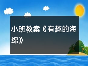 小班教案《有趣的海綿》