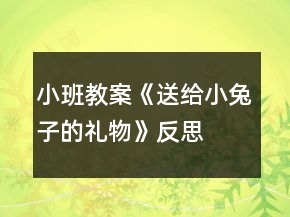小班教案《送給小兔子的禮物》反思