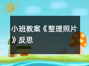 小班教案《整理照片》反思