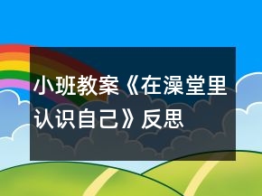 小班教案《在澡堂里認識自己》反思