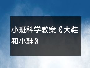 小班科學教案《大鞋和小鞋》