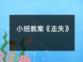 小班教案《走失》