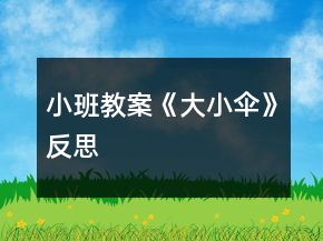 小班教案《大、小傘》反思