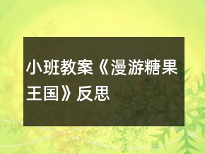小班教案《漫游糖果王國》反思