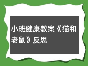 小班健康教案《貓和老鼠》反思