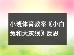 小班體育教案《小白兔和大灰狼》反思