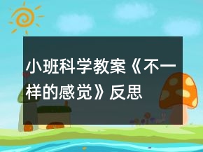 小班科學(xué)教案《不一樣的感覺(jué)》反思