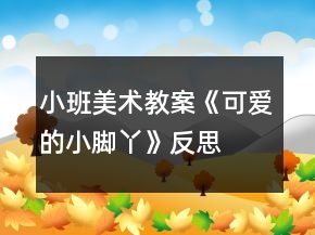小班美術(shù)教案《可愛的小腳丫》反思