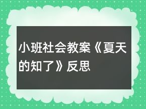 小班社會教案《夏天的知了》反思