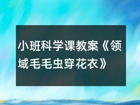 小班科學(xué)課教案《領(lǐng)域毛毛蟲穿花衣》反思