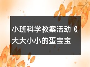 小班科學教案活動《大大小小的蛋寶寶》反思