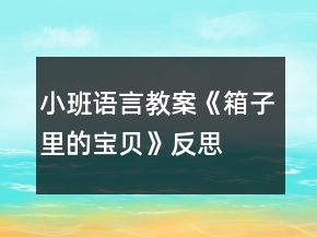 小班語(yǔ)言教案《箱子里的寶貝》反思