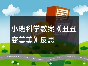 小班科學教案《丑丑變美美》反思