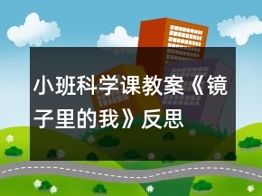 小班科學課教案《鏡子里的我》反思