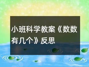 小班科學(xué)教案《數(shù)數(shù)有幾個(gè)》反思