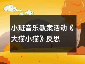 小班音樂教案活動《大貓小貓》反思