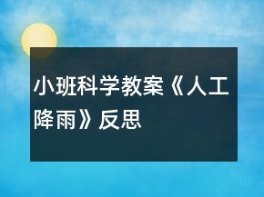 小班科學(xué)教案《人工降雨》反思