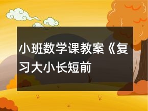 小班數(shù)學(xué)課教案《復(fù)習(xí)大小、長短、前后、上下》反思